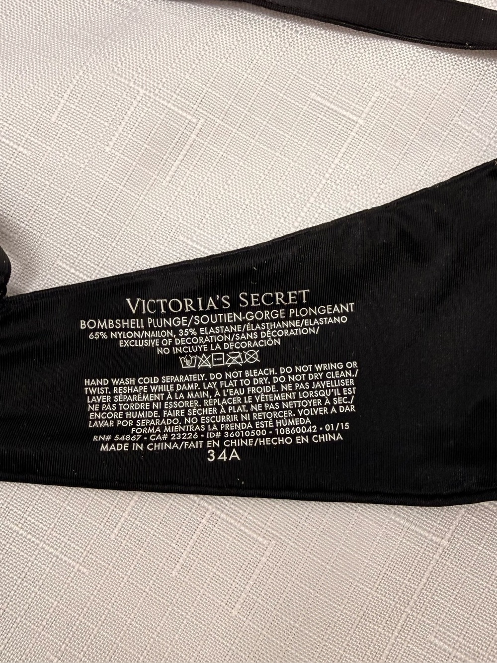 Victoria's Secret Bombshell Plunge Bra - Black 34A